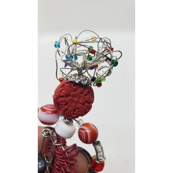 Vintage Figural Stick Pin Artisan Beads Wild Hair Moonbabies Person Girl Boy - Picture 3 of 8